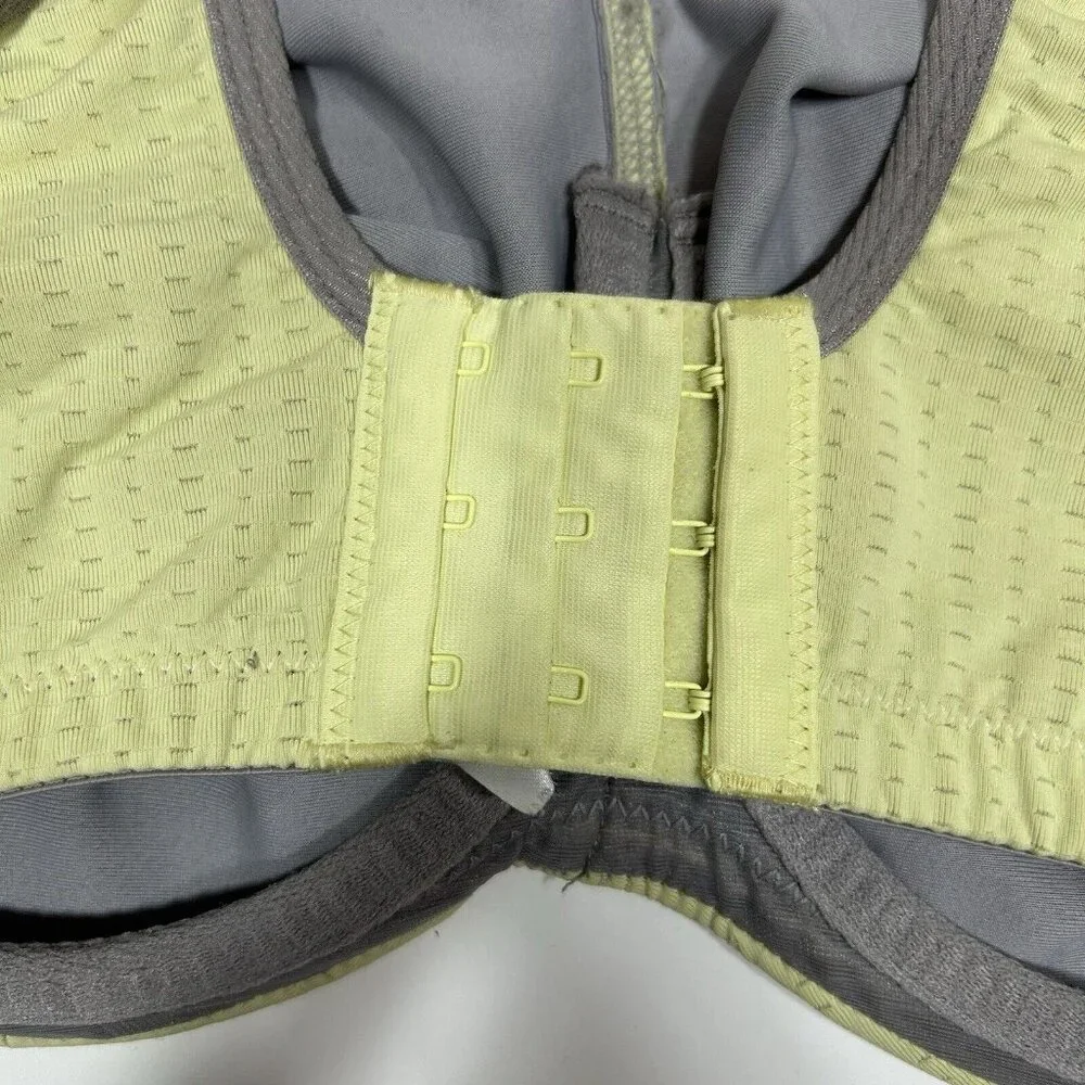 Lunaire 267-11 Seamless Underwire Sports Bra Mesh Womens 36DDD Yellow Gray Flaw - Picture 4 of 9